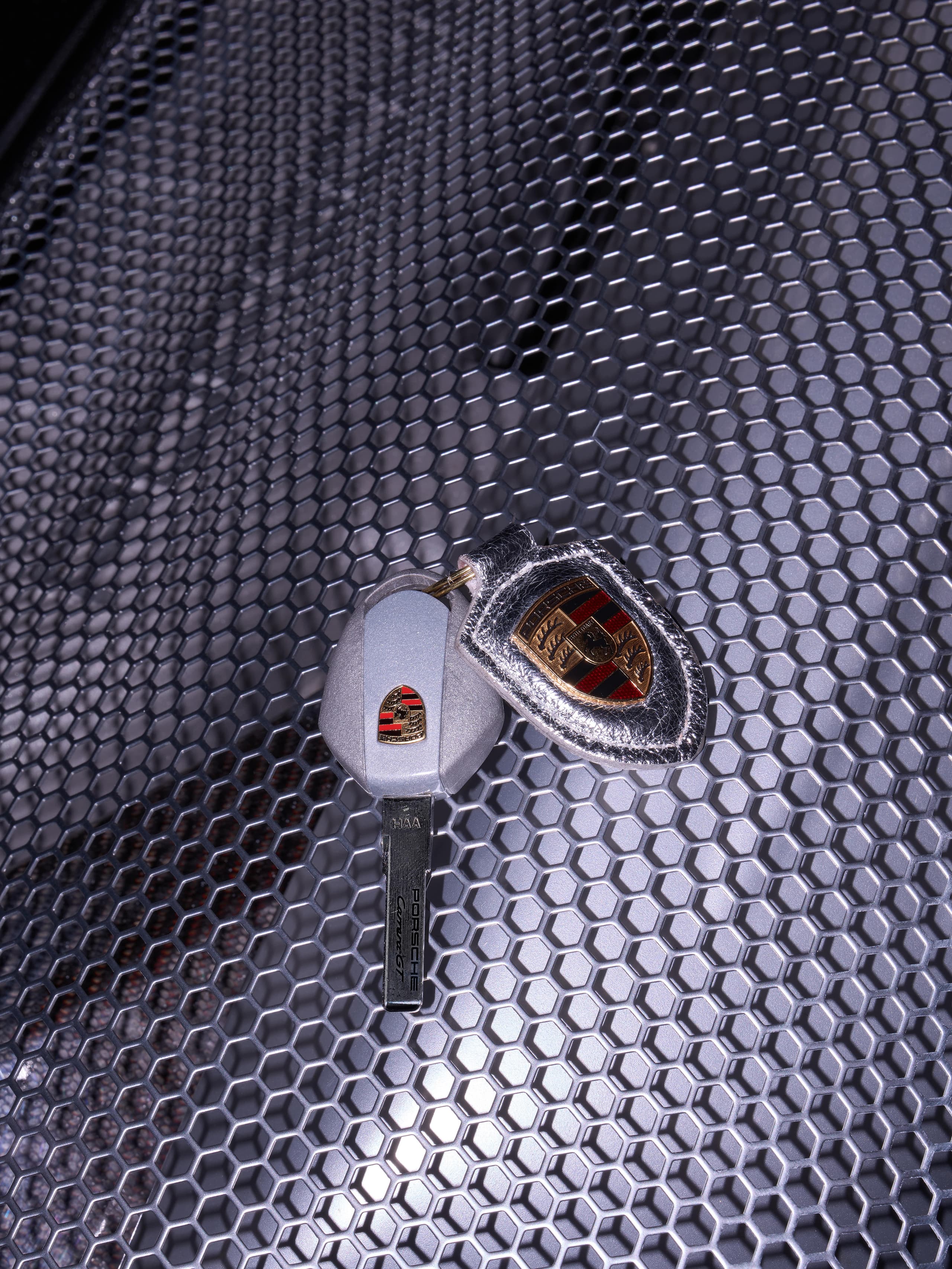 Detail shot of the vehicle key chain im design of the original vehicle key