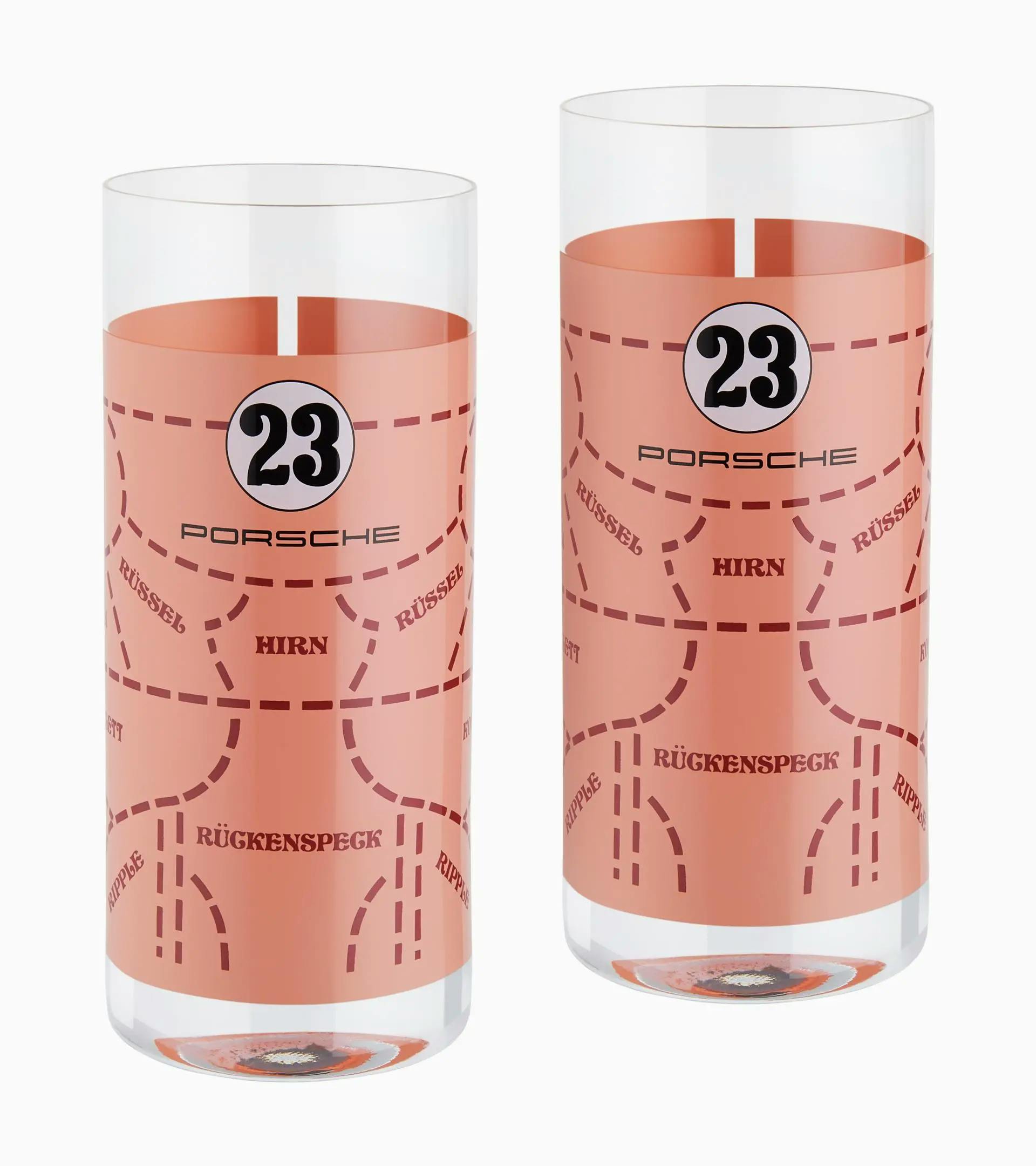 Set of long drink glasses – 917 Pink Pig 1