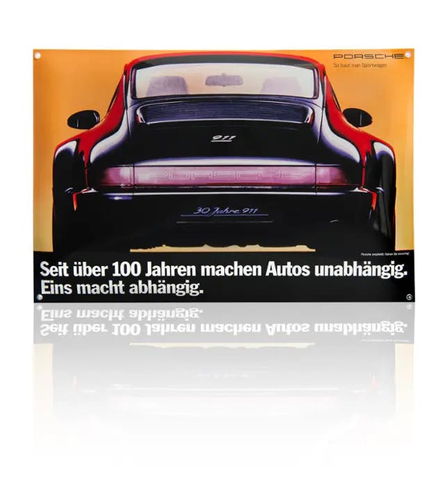 Placa esmaltada Porsche Classic: modelo de aniversario 964-4
