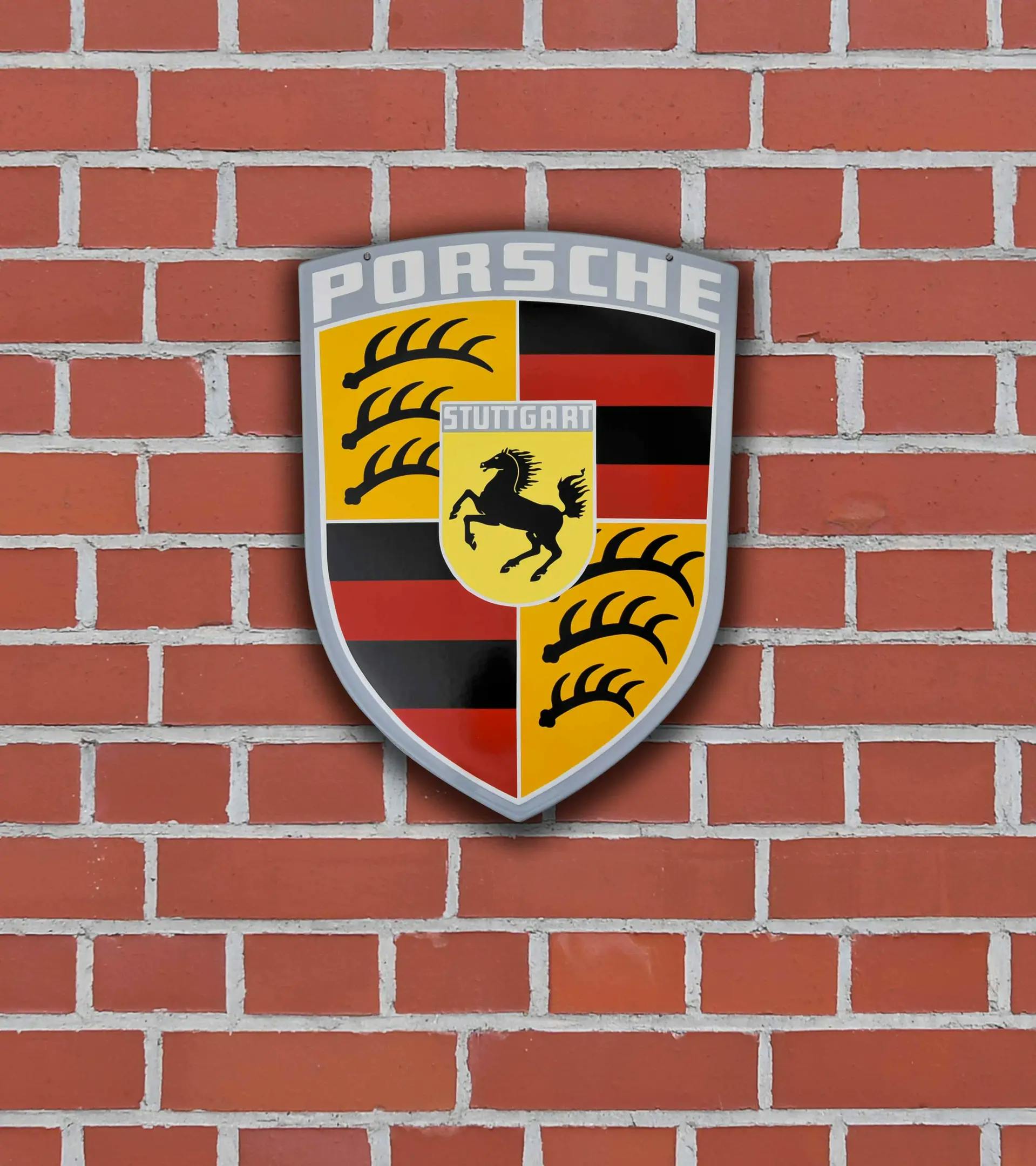 Emailleschild  - Porsche Wappen 4