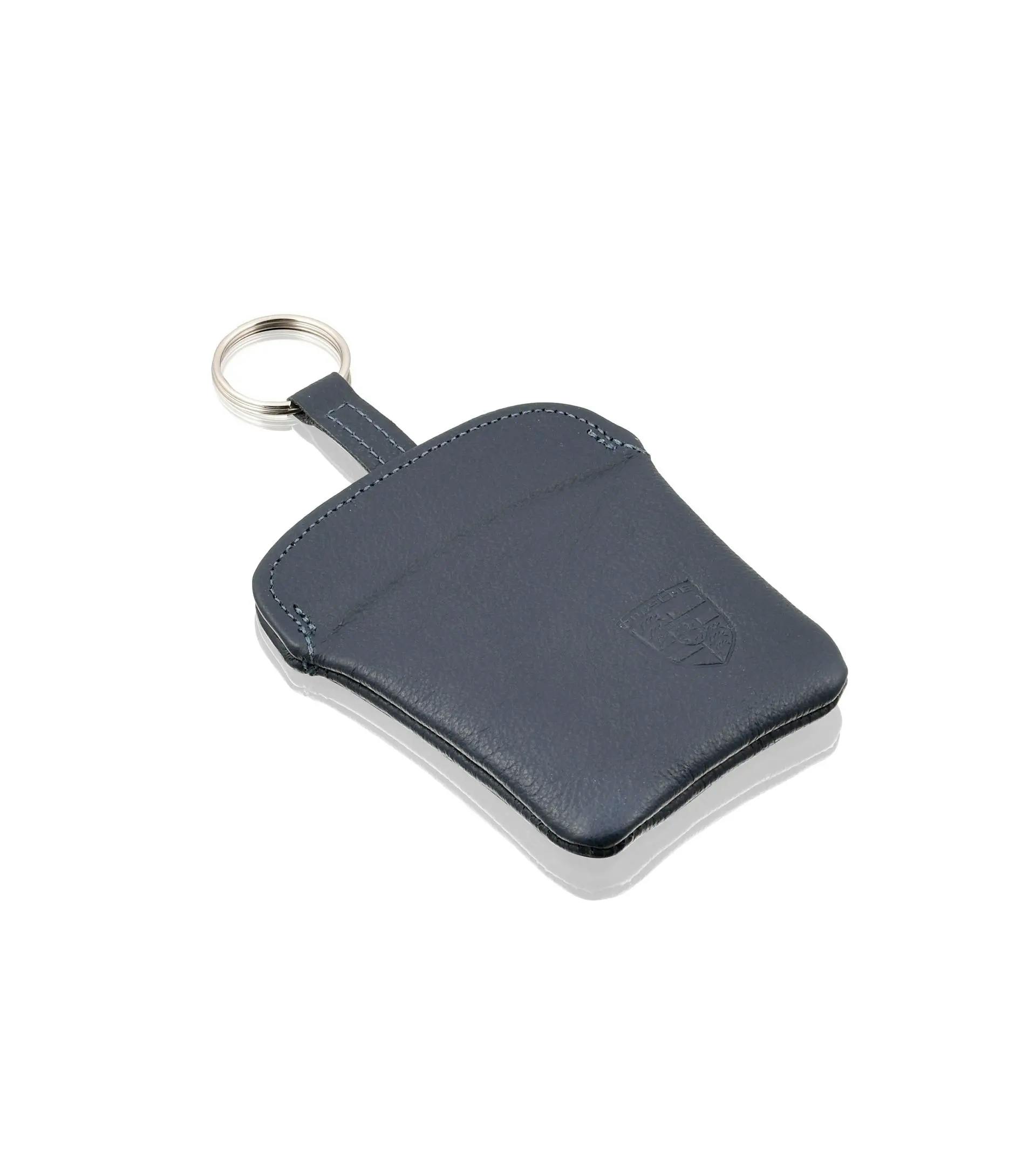 Leather key pouch Marine Blue 1