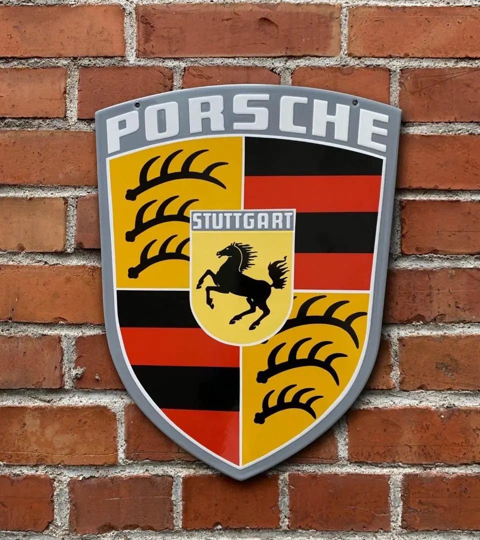 Emailleschild  - Porsche Wappen 5