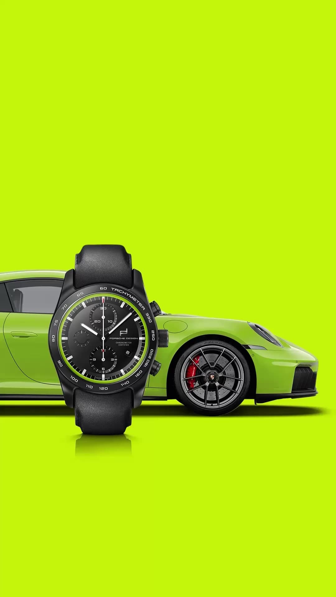 Chronograph - Watchmakers' Choice Flatlay Porsche car in background